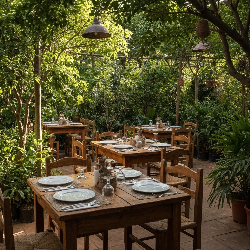Ambiente del restaurante en el vivero